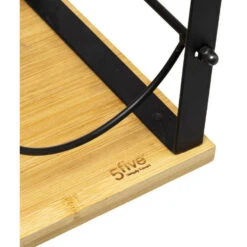 5five Flessenrek - Metaal-bamboe - 6 Flessen - Zwart - 25 X 17 X 38 Cm -Tuinmeubel Winkel 0912ec71a9cd408ab0499cd02952c368