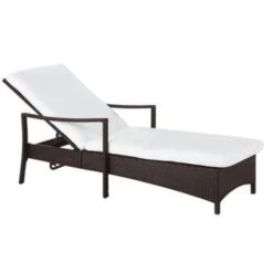 Beliani Tuinligstoel VASTO - Bruin Pe Rotan -Tuinmeubel Winkel 1000000616 0102