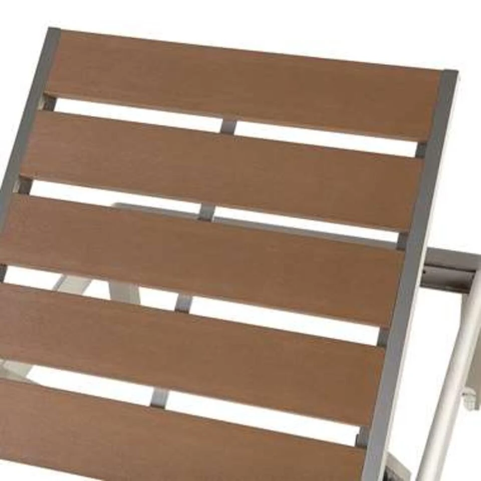 Beliani Tuinligstoel NARDO - Lichte Houtkleur Kunsthout, Aluminium 6 Beliani Tuinligstoel NARDO - Lichte Houtkleur Kunsthout, Aluminium - Afbeelding 4