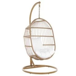 Beliani Hangstoel ALBA - Beige Pe Rotan -Tuinmeubel Winkel 1000000696 0102