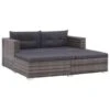 VidaXL 3-delige Loungeset Met Kussens Poly Rattan Grijs 1 VidaXL 3-delige Loungeset Met Kussens Poly Rattan Grijs -Tuinmeubel Winkel 1000002966
