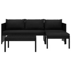 VidaXL 3-delige Loungeset Met Kussens Poly Rattan Zwart -Tuinmeubel Winkel 1000002984 0103