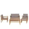 Beliani MANILA Loungeset - Lichte Houtkleur - Acaciahout -Tuinmeubel Winkel 1000003829
