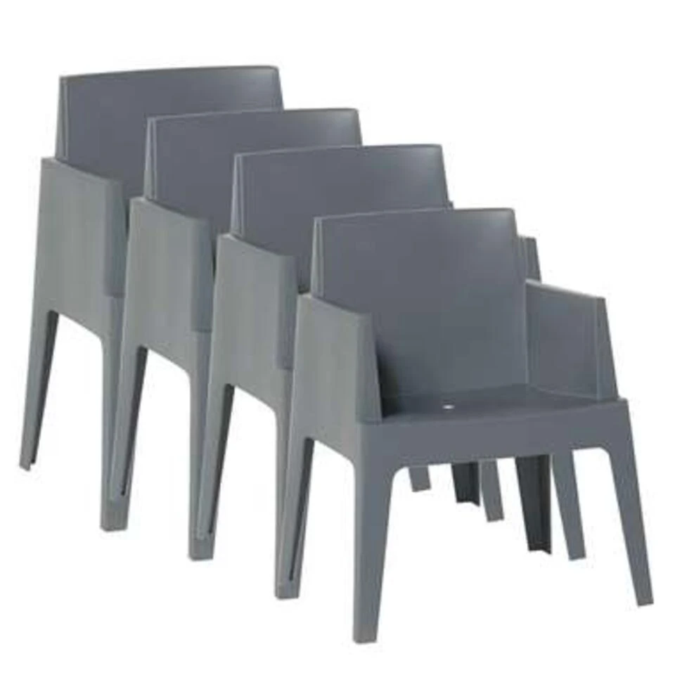 Garden Impressions Box Tuinstoel Antraciet The Original - 4 Stuks 3 Garden Impressions Box Tuinstoel Antraciet The Original - 4 Stuks