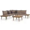 VidaXL 4-delige Loungeset Met Kussens Massief Acaciahout Bruin -Tuinmeubel Winkel 1000005488