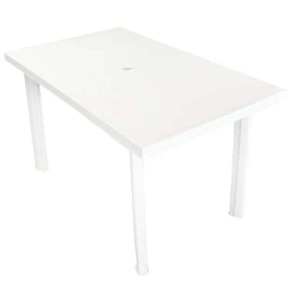 VidaXL Tuintafel 126x76x72 Cm Kunststof Wit 3 VidaXL Tuintafel 126x76x72 Cm Kunststof Wit