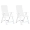 VidaXL Tuinstoelen 2 St Verstelbaar Kunststof Wit -Tuinmeubel Winkel 1000006296