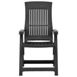 VidaXL Tuinstoelen 2 St Verstelbaar Kunststof Antracietkleurig -Tuinmeubel Winkel 1000006375 0102