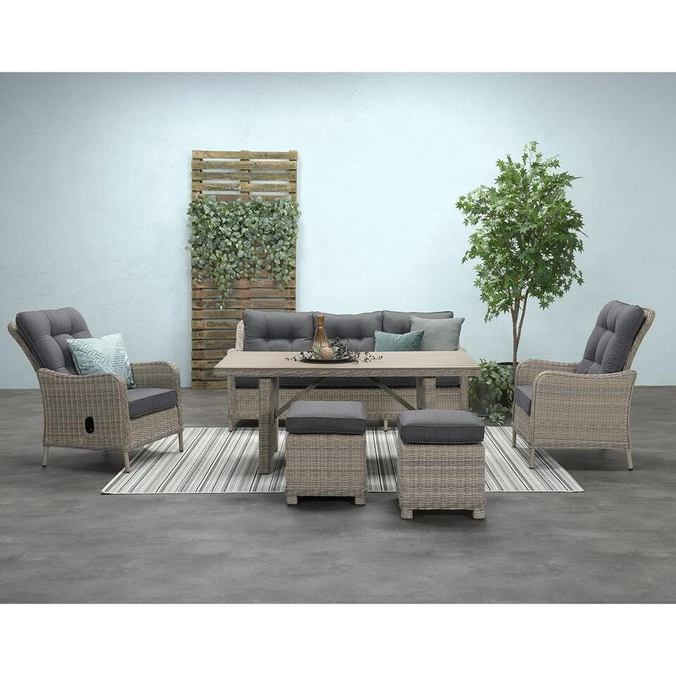 Garden Impressions Nova Lounge Dining Kruk - Vintage Willow 4 Garden Impressions Nova Lounge Dining Kruk - Vintage Willow - Afbeelding 2