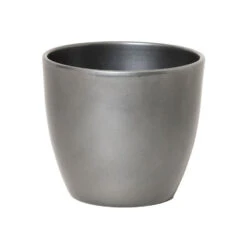 Floran Plantenpot - Zilverkleurig - Glanzend - Keramiek - 28 X 25 Cm