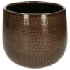 Bloempot Bruin Ribbels Keramiek Voor Kamerplant H16 X D18 Cm 2 Bloempot Bruin Ribbels Keramiek Voor Kamerplant H16 X D18 Cm -Tuinmeubel Winkel 1000011633