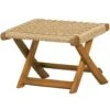 WOOOD Tuinvoetenbank Ruit Lois - Hout - Naturel - 34x45x44 -Tuinmeubel Winkel 1000013725
