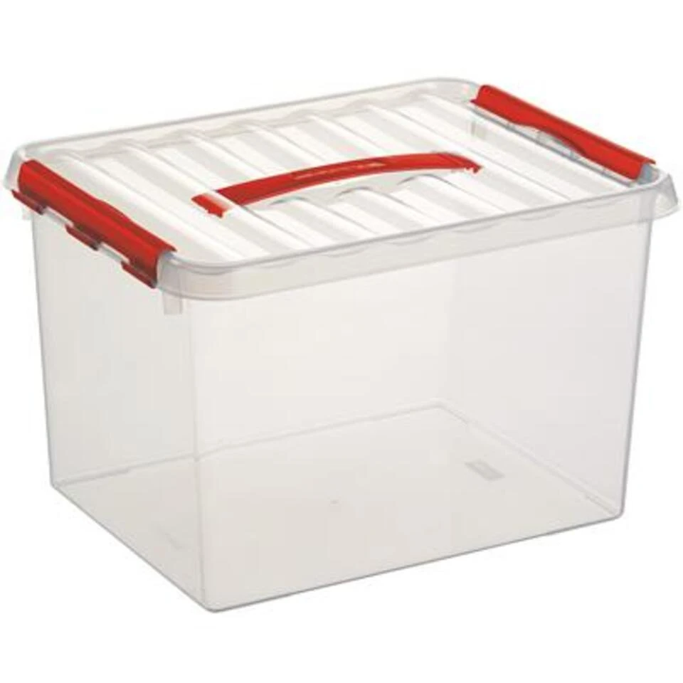 Q-line Opbergbox 22L Transparant Rood 3 Q-line Opbergbox 22L Transparant Rood