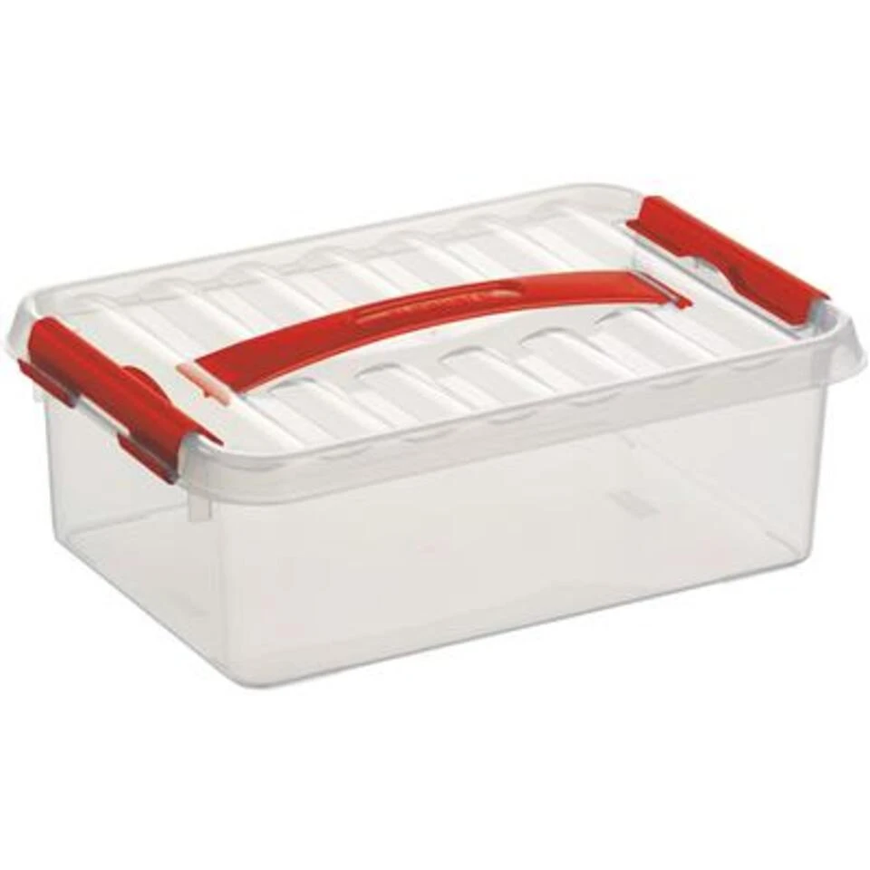 Q-line Opbergbox 4L Transparant Rood 3 Q-line Opbergbox 4L Transparant Rood