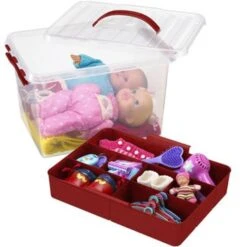 Q-line Opbergbox Met Inzet 15L Transparant Rood -Tuinmeubel Winkel 1000014082 0110