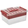 Q-line Opbergbox Met Inzet 15L Transparant Rood -Tuinmeubel Winkel 1000014082
