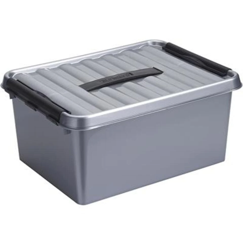 Q-line Opbergbox 15L Metaal Zwart 3 Q-line Opbergbox 15L Metaal Zwart