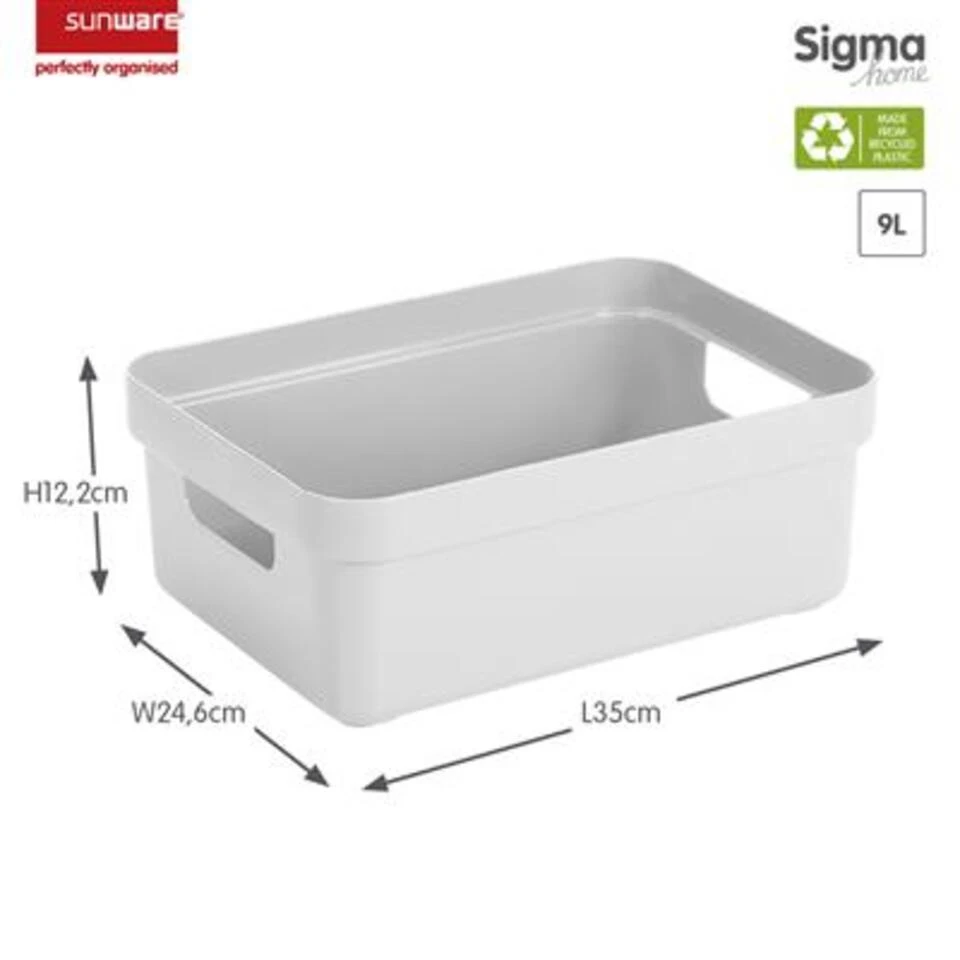 Sigma Home Opbergbox 9L Wit 4 Sigma Home Opbergbox 9L Wit - Afbeelding 2