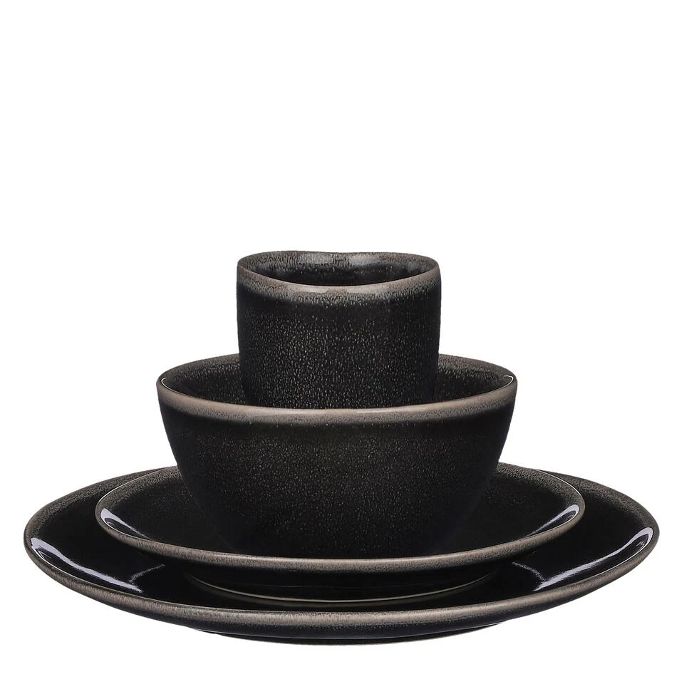 Mica Decorations Tabo Serviesset 4 Persoons Keramiek Zwart 3 Mica Decorations Tabo Serviesset 4 Persoons Keramiek Zwart