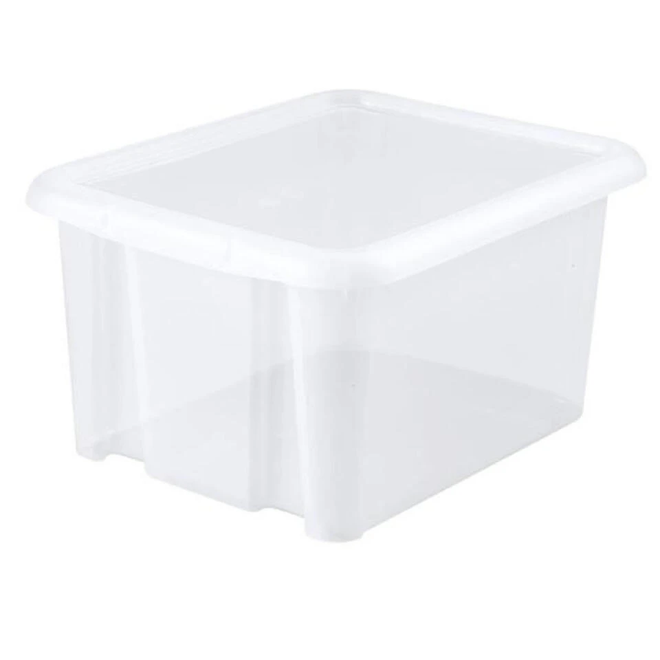 EDA Opbergbox - Wit - Stapelbaar - L44 X B36 X H25 Cm 3 EDA Opbergbox - Wit - Stapelbaar - L44 X B36 X H25 Cm