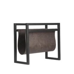 LABEL51 Wanddecoratie Magazinehouder - Antraciet - Leder