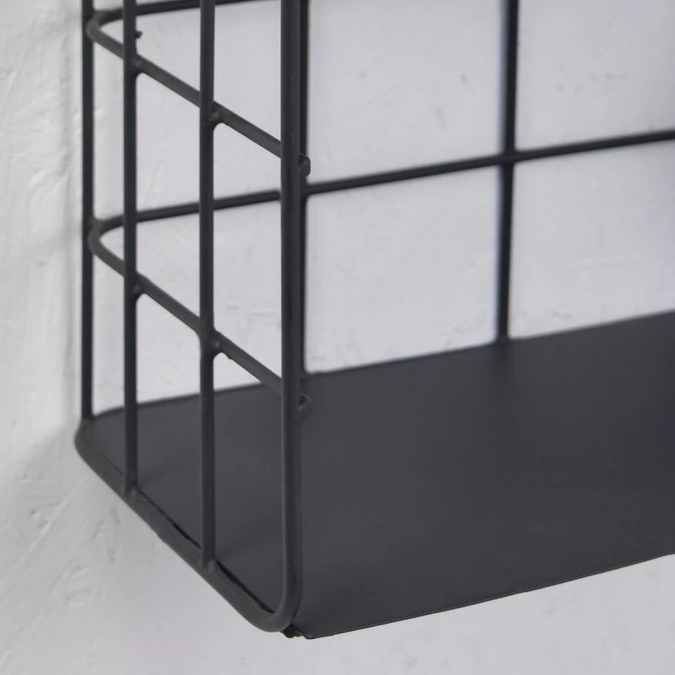 LOFT42 Racky Wandrek Vierkant - Metaal - Mat Zwart - 42x42x17 4 LOFT42 Racky Wandrek Vierkant - Metaal - Mat Zwart - 42x42x17 - Afbeelding 2