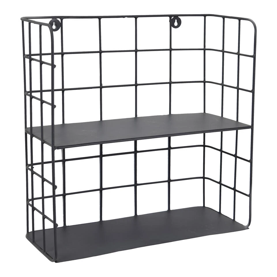 LOFT42 Racky Wandrek Vierkant - Metaal - Mat Zwart - 42x42x17 3 LOFT42 Racky Wandrek Vierkant - Metaal - Mat Zwart - 42x42x17