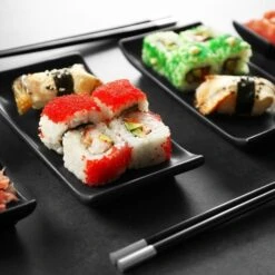 Orange85 Sushi Servies Set 6 Delig Zwart Bamboe Keramiek 2 Personen -Tuinmeubel Winkel 1000033096 0110