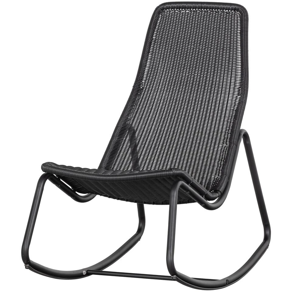 WOOOD Schommelstoel Buiten Tom - Rattan - Zwart - 97x51x95 3 WOOOD Schommelstoel Buiten Tom - Rattan - Zwart - 97x51x95