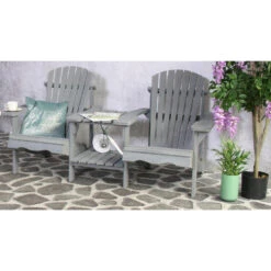 SenS-Line Adirondack Dubbele Tuinstoel - Hout - Grijs -Tuinmeubel Winkel 1000038286 0103