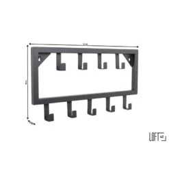 LOFT42 Bono Small Kapstok - Zwart – Metaal – 9 Haken - 50x26x4 -Tuinmeubel Winkel 1000038687 0101