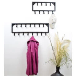 LOFT42 Bono Small Kapstok - Zwart – Metaal – 9 Haken - 50x26x4 -Tuinmeubel Winkel 1000038687 0103