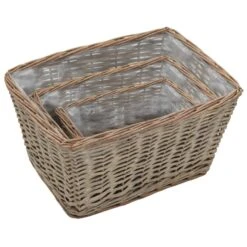 VidaXL Plantenbakken Verhoogd 3 St Wicker Met PE-voering 8 VidaXL Plantenbakken Verhoogd 3 St Wicker Met PE-voering -Tuinmeubel Winkel 1000039775 0102