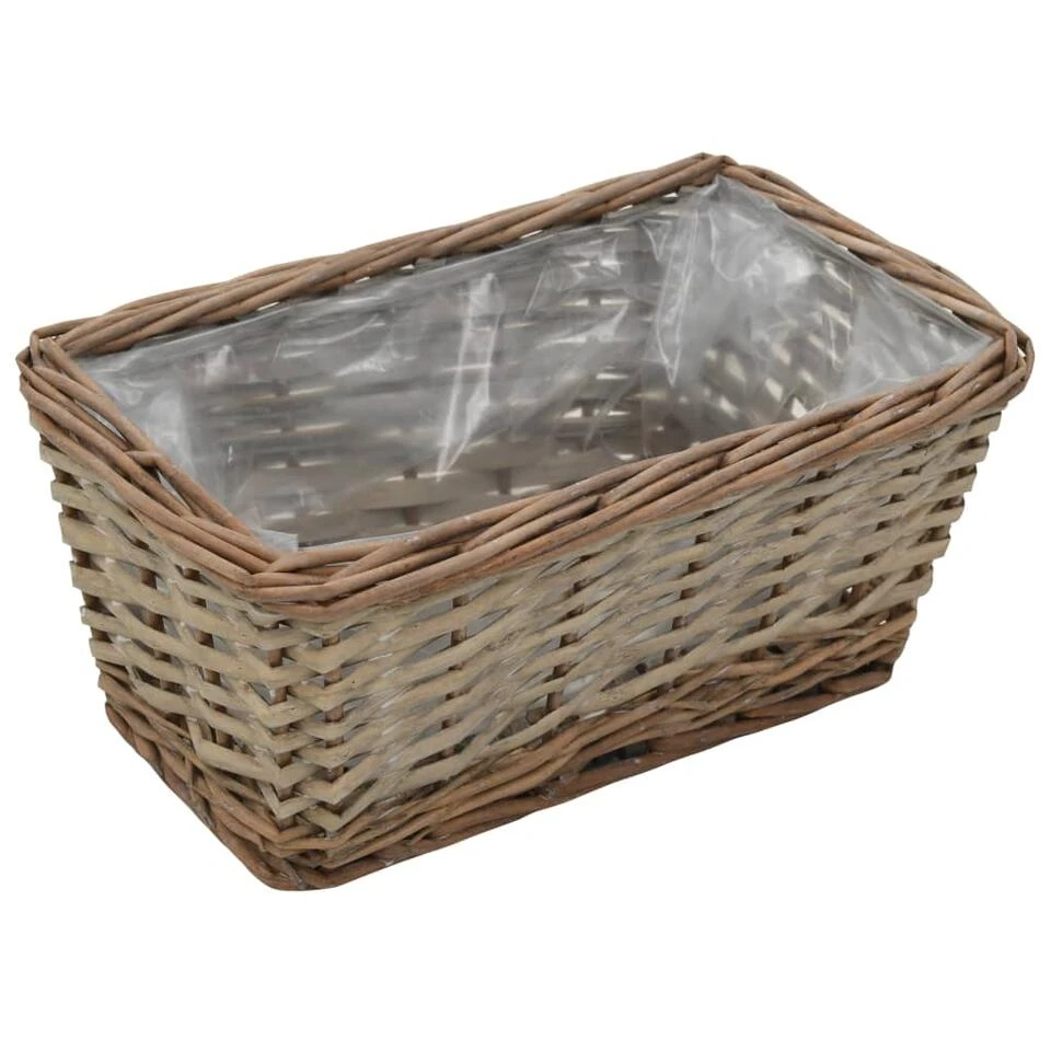 VidaXL Plantenbakken Verhoogd 3 St Wicker Met PE-voering 6 VidaXL Plantenbakken Verhoogd 3 St Wicker Met PE-voering - Afbeelding 4