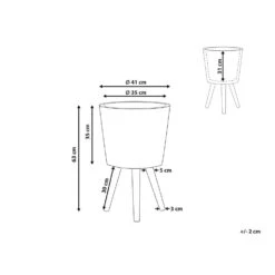 Beliani Plantenbak Voor Buiten ARTA - Beige Magnesiumoxide -Tuinmeubel Winkel 1000040827 0102