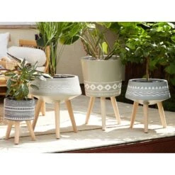 Beliani Plantenbak Voor Buiten ARTA - Beige Magnesiumoxide -Tuinmeubel Winkel 1000040827 0103