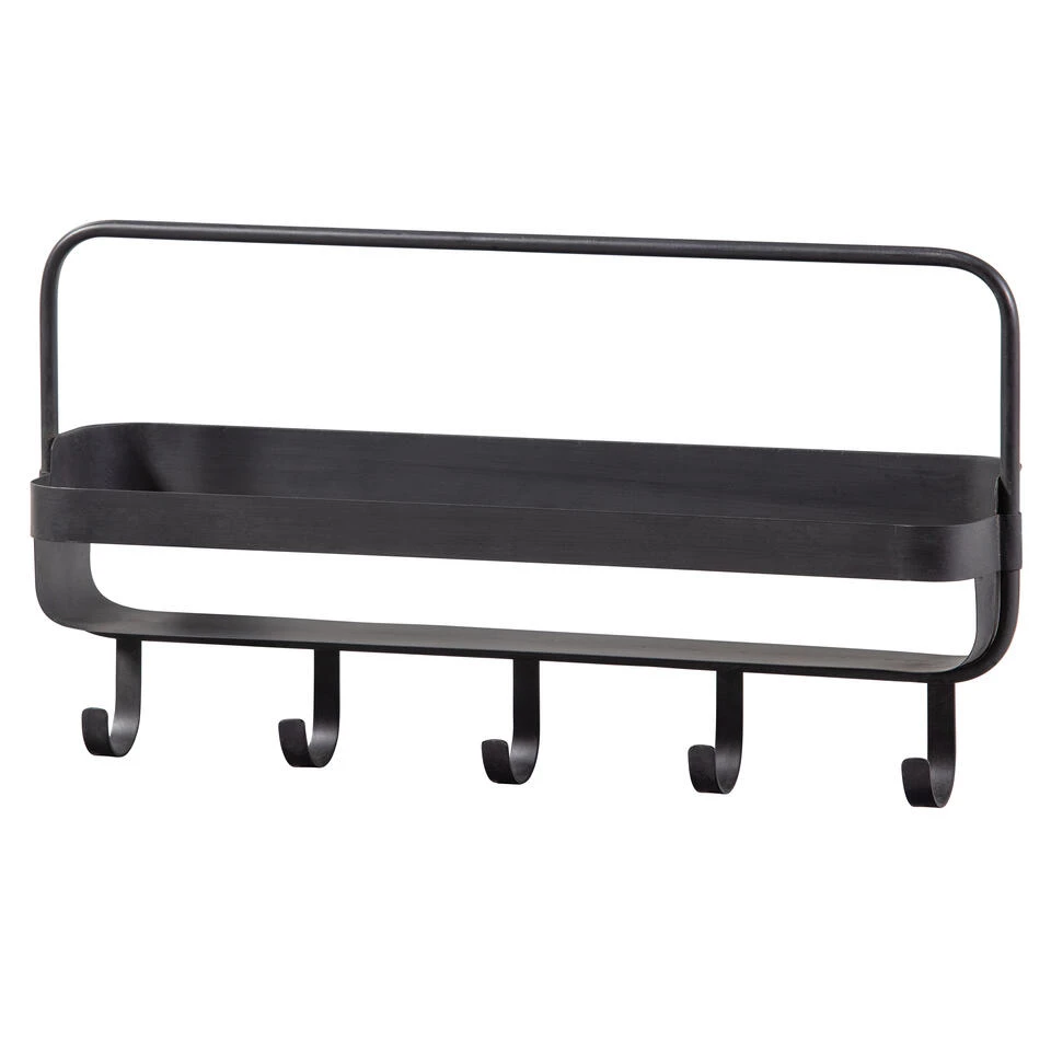 WOOOD Akke Wandrek Horizontaal - Metaal - Zwart - 29x56x13 4 WOOOD Akke Wandrek Horizontaal - Metaal - Zwart - 29x56x13 - Afbeelding 2