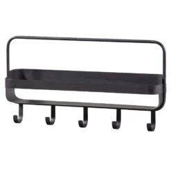 WOOOD Akke Wandrek Horizontaal - Metaal - Zwart - 29x56x13 8 WOOOD Akke Wandrek Horizontaal - Metaal - Zwart - 29x56x13 -Tuinmeubel Winkel 1000041291 0102