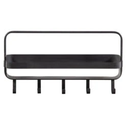 WOOOD Akke Wandrek Horizontaal - Metaal - Zwart - 29x56x13