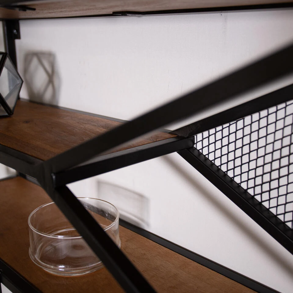 Industrieel Wandrek Maggie Mangohout Metaal 80x44 Cm 21,50x80x44 Cm 5 Industrieel Wandrek Maggie Mangohout Metaal 80x44 Cm 21,50x80x44 Cm - Afbeelding 3