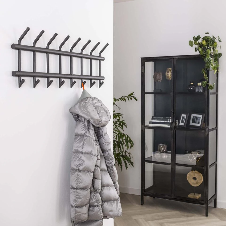 Hoyz - Kapstok Industrieel Met 19 Haken - Grijs - Wandkapstok 90cm Breed 4 Hoyz - Kapstok Industrieel Met 19 Haken - Grijs - Wandkapstok 90cm Breed - Afbeelding 2