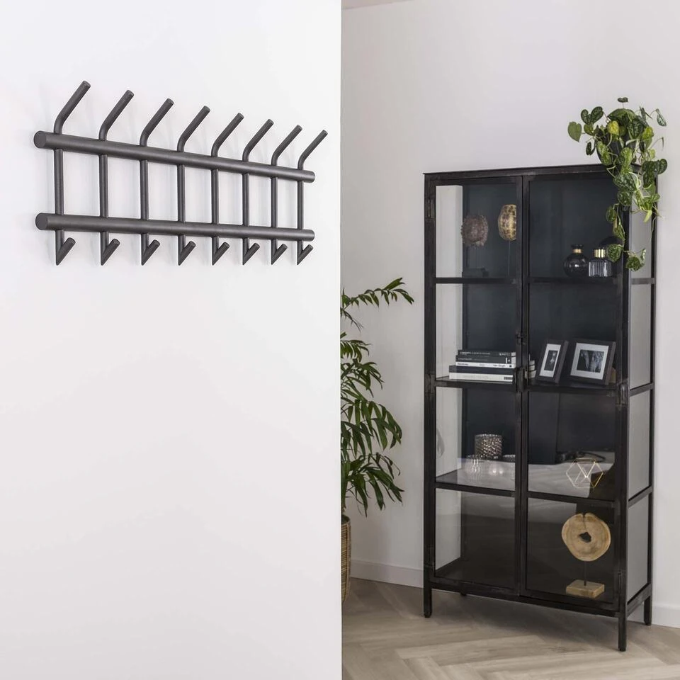 Hoyz - Kapstok Industrieel Met 19 Haken - Grijs - Wandkapstok 90cm Breed 5 Hoyz - Kapstok Industrieel Met 19 Haken - Grijs - Wandkapstok 90cm Breed - Afbeelding 3