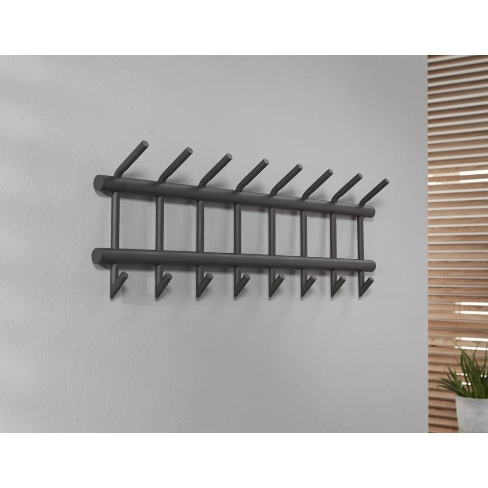 Hoyz - Kapstok Industrieel Met 19 Haken - Grijs - Wandkapstok 90cm Breed 6 Hoyz - Kapstok Industrieel Met 19 Haken - Grijs - Wandkapstok 90cm Breed - Afbeelding 4