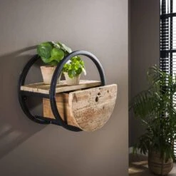 Hoyz - Wandschap Circular - Ø40 - Met Lade - Hout 8 Hoyz - Wandschap Circular - Ø40 - Met Lade - Hout -Tuinmeubel Winkel 1000042654 0102