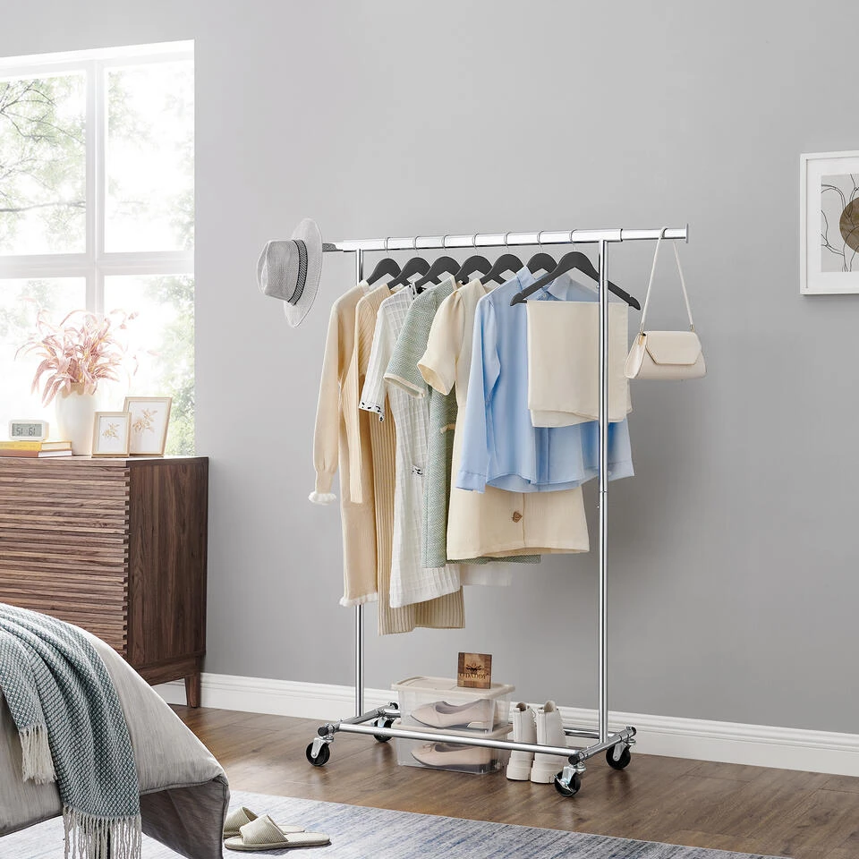 O’DADDY® Kledingrek 4 Wielen – Stabiel Tot 90kg - Garderoberek - RVS 5 O’DADDY® Kledingrek 4 Wielen – Stabiel Tot 90kg - Garderoberek - RVS - Afbeelding 3