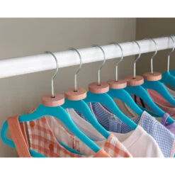 ACAZA 20 Stuks Kledinghangers Voor Kinderen Met Fluweel, Anti-slip, Blauw -Tuinmeubel Winkel 1000045923 0102