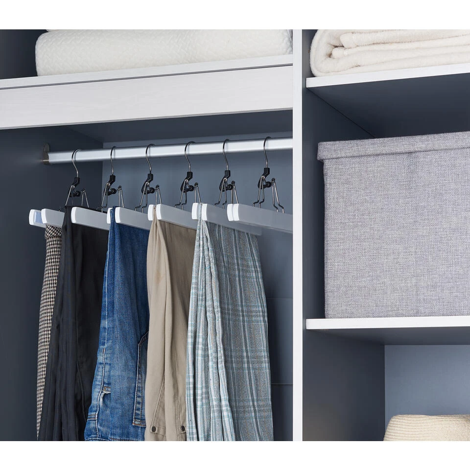 ACAZA 12 Broekhangers Of Rokhangers Met Klemmen, Antislip En Draaibare Haak, Wit 4 ACAZA 12 Broekhangers Of Rokhangers Met Klemmen, Antislip En Draaibare Haak, Wit - Afbeelding 2