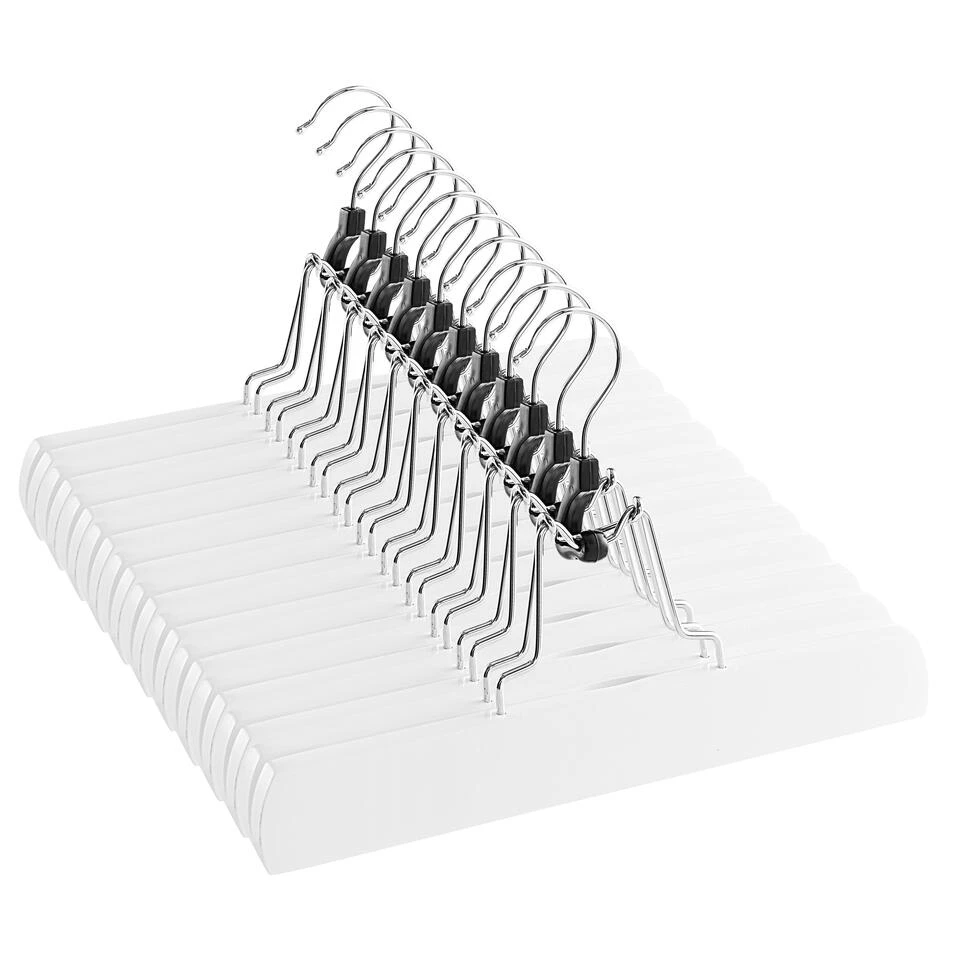 ACAZA 12 Broekhangers Of Rokhangers Met Klemmen, Antislip En Draaibare Haak, Wit 3 ACAZA 12 Broekhangers Of Rokhangers Met Klemmen, Antislip En Draaibare Haak, Wit