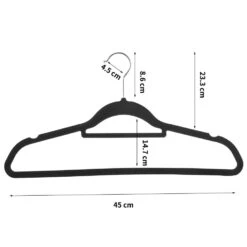 ACAZA Set Van 50 Anti-slip Kleerhangers, Fluweel, Zwart 9 ACAZA Set Van 50 Anti-slip Kleerhangers, Fluweel, Zwart -Tuinmeubel Winkel 1000045934 0103