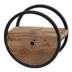 Industrieel Rond Wandrek Hout En Metaal Liv 40 Cm 25x40x40 Cm Hardhout -Tuinmeubel Winkel 1000047978 0103